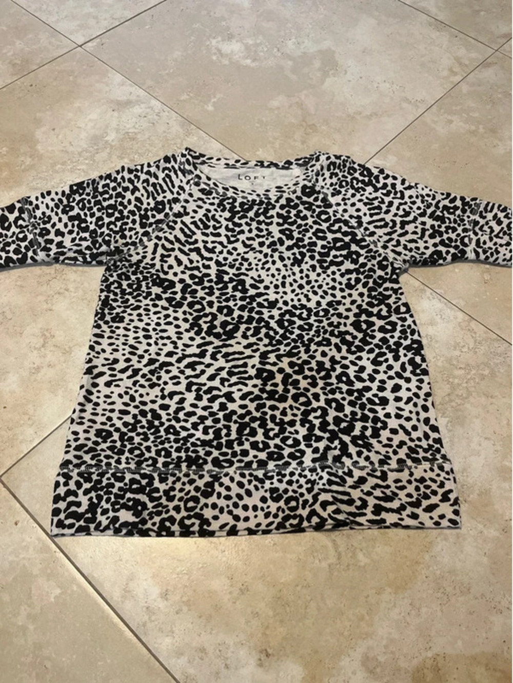 Loft Leopard Print Short Sleeve Top